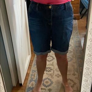 Lane Bryant cuffed blue Jean Bermuda shorts